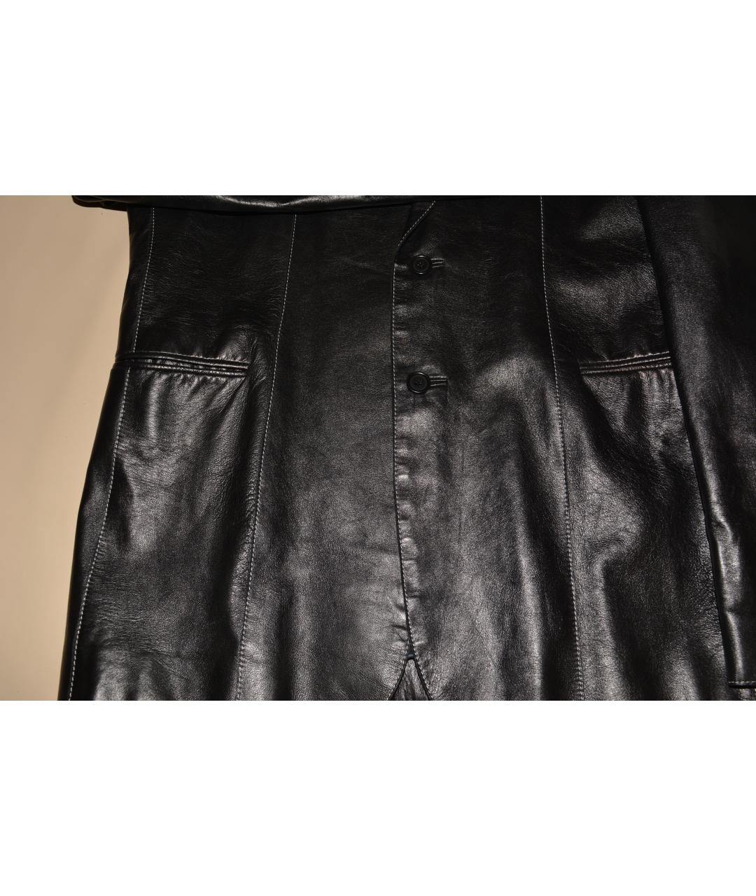COSTUME NATIONAL Черный кожаный пиджак, фото 4