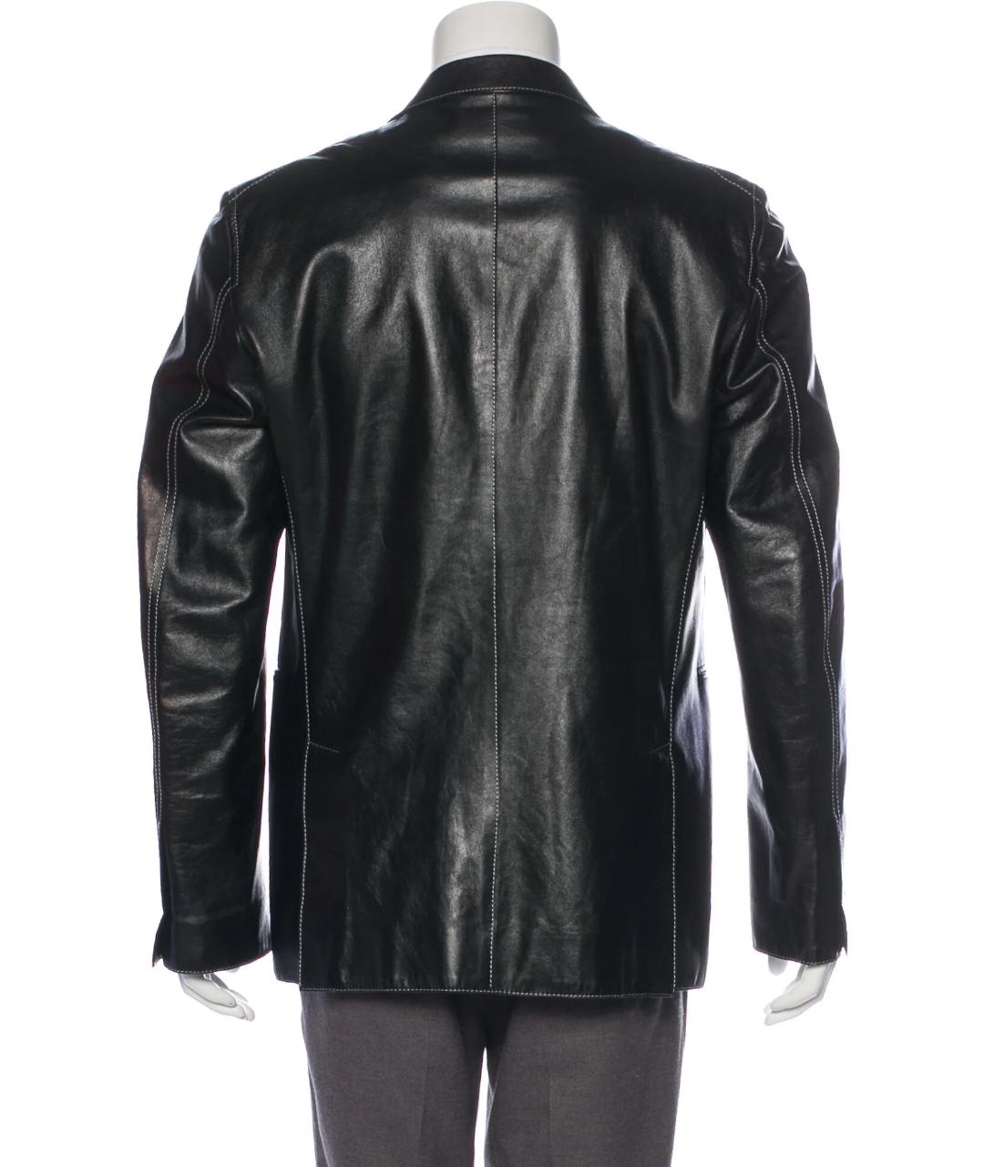 COSTUME NATIONAL Черный кожаный пиджак, фото 6