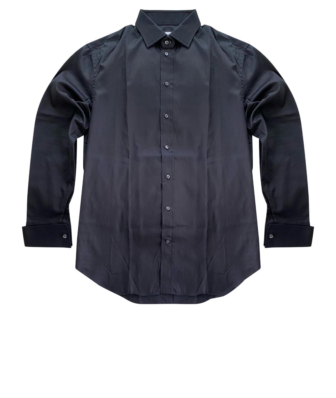 ARMANI COLLEZIONI Черная хлопко-шелковая кэжуал рубашка, фото 1