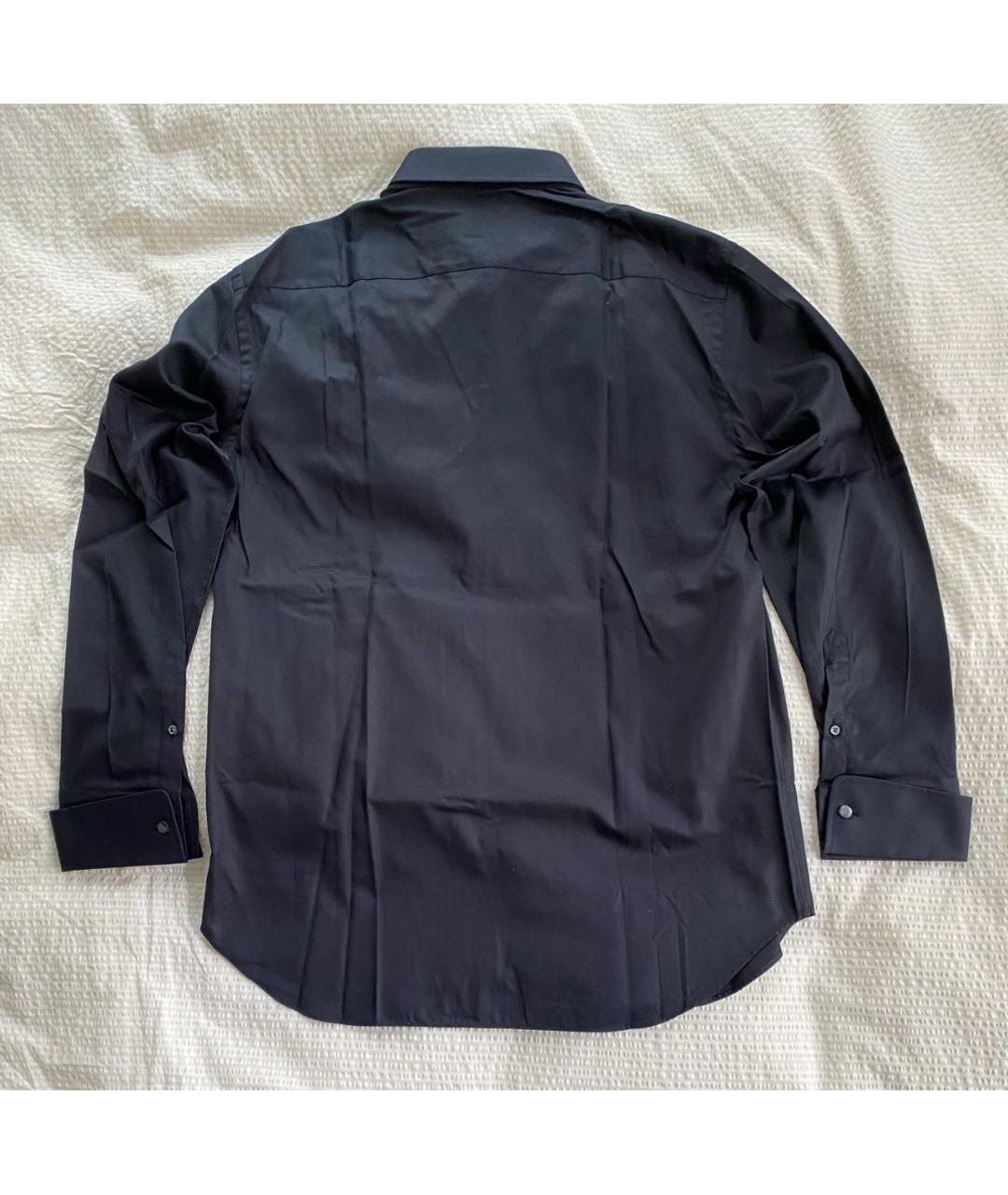 ARMANI COLLEZIONI Черная хлопко-шелковая кэжуал рубашка, фото 2