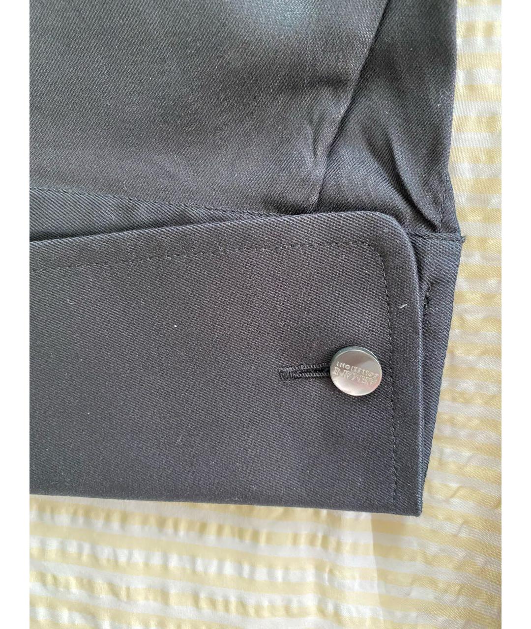 ARMANI COLLEZIONI Черная хлопко-шелковая кэжуал рубашка, фото 4