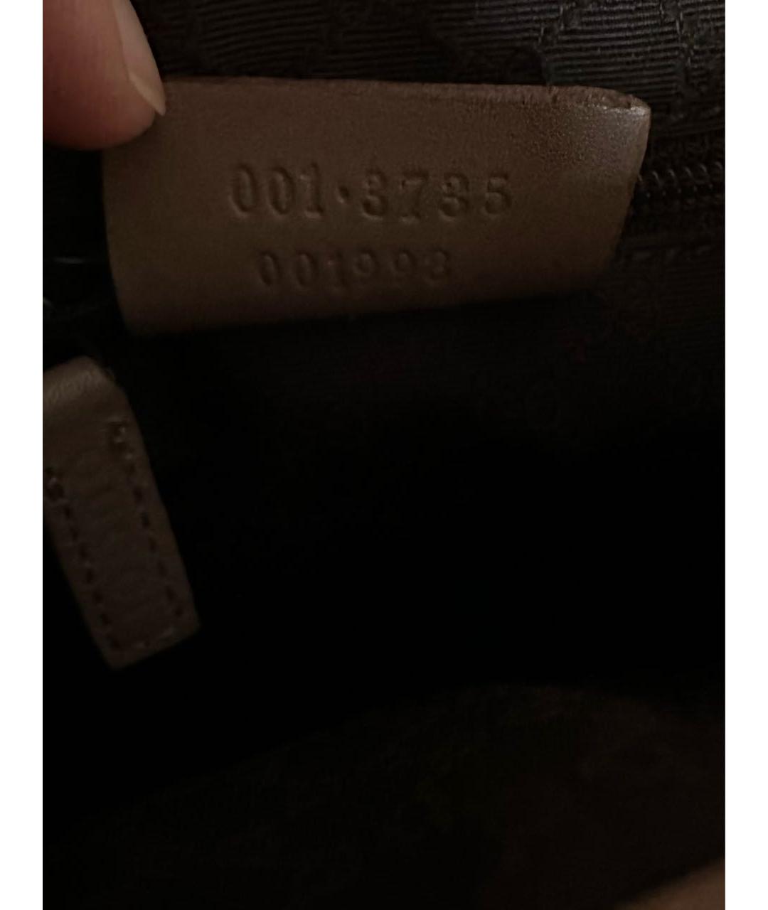 GUCCI Бежевая замшевая сумка с короткими ручками, фото 5