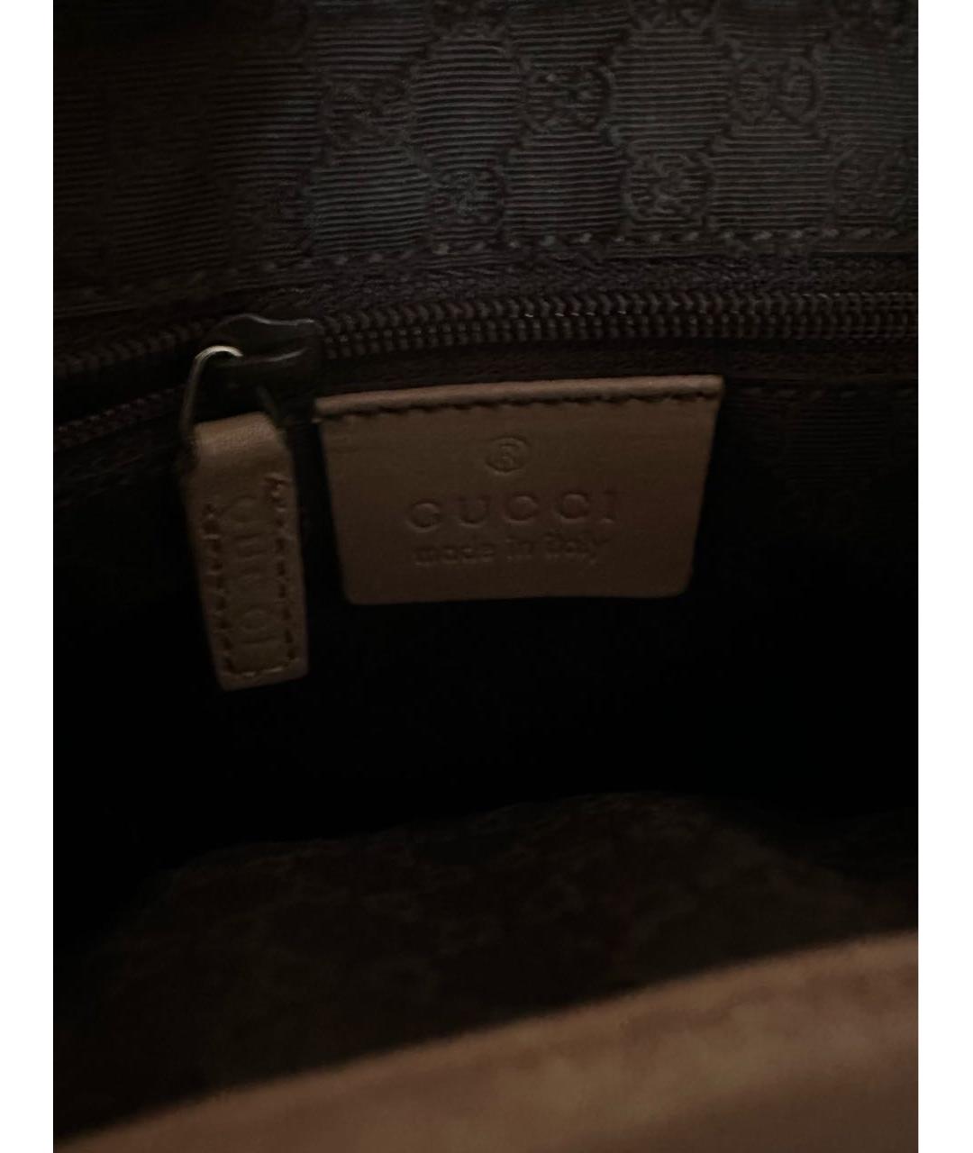 GUCCI Бежевая замшевая сумка с короткими ручками, фото 4