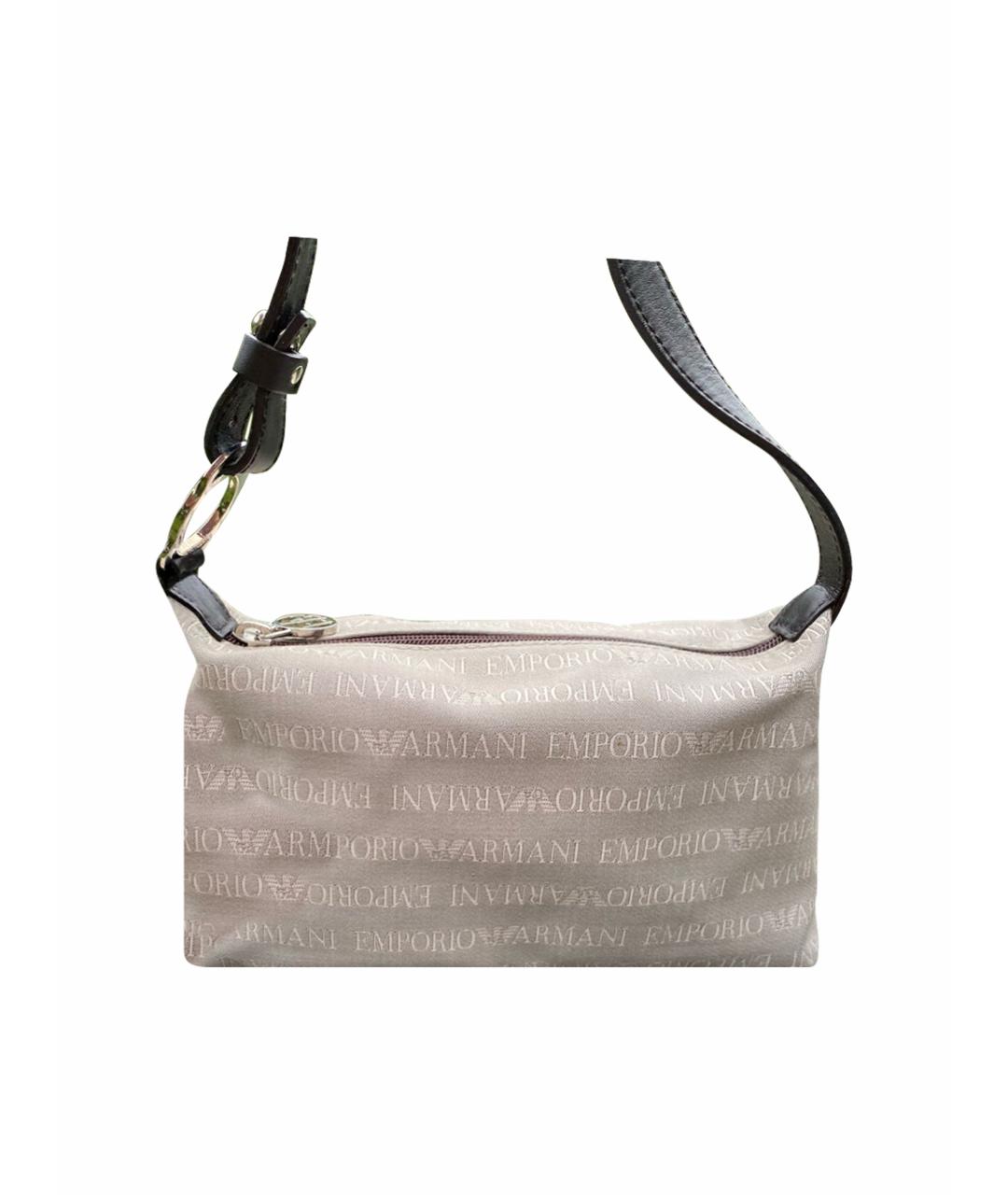 EMPORIO ARMANI Бежевая тканевая сумка с короткими ручками, фото 1