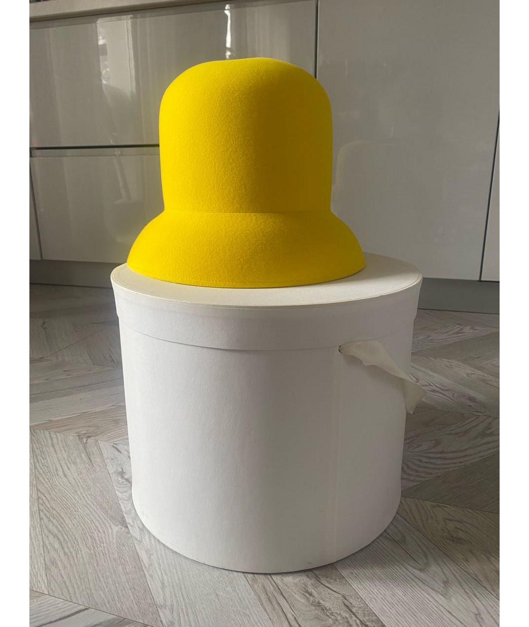 NINA RICCI Желтая шерстяная шляпа, фото 4