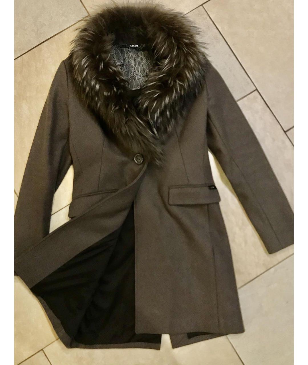 LIU JO Коричневое шерстяное пальто, фото 7