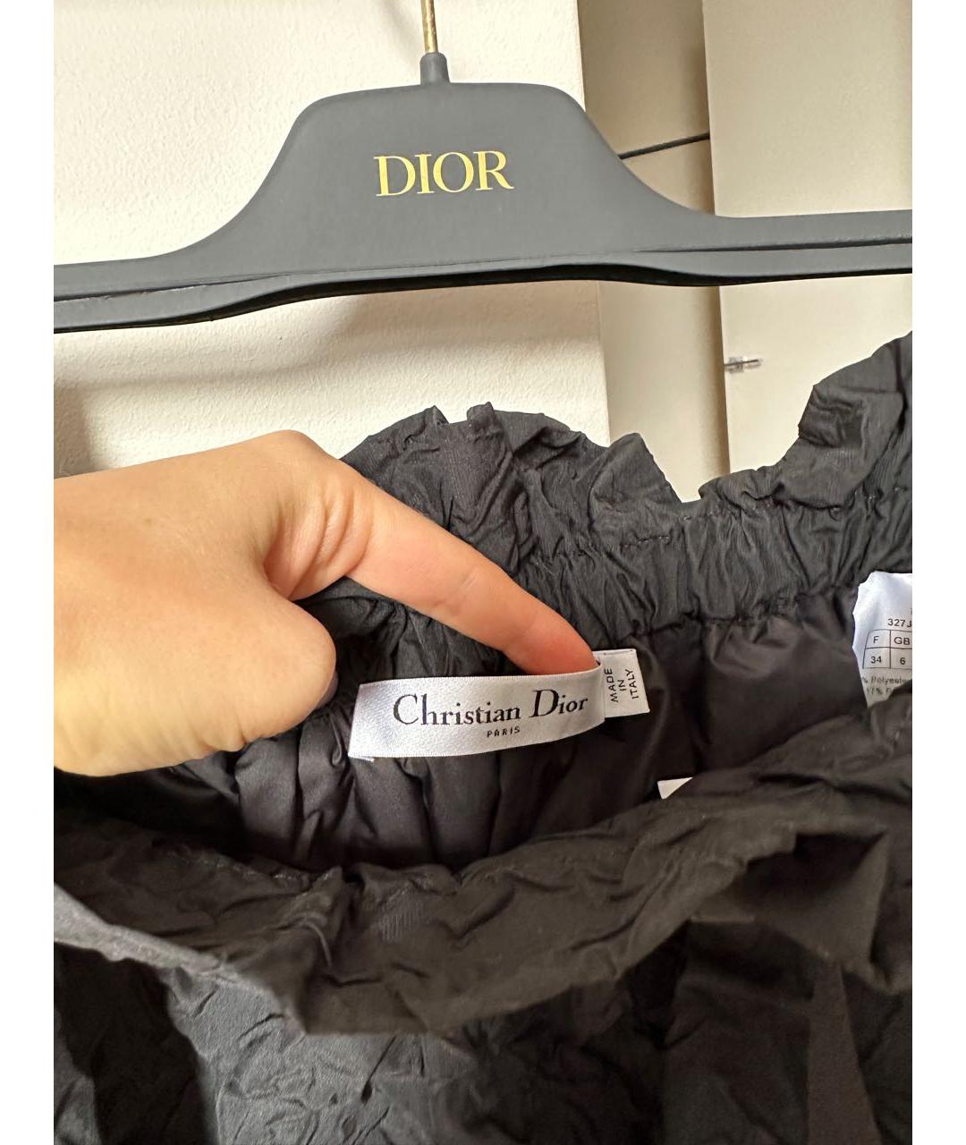 CHRISTIAN DIOR PRE-OWNED Черная полиэстеровая юбка мини, фото 3