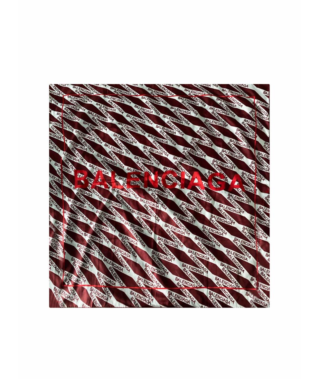 BALENCIAGA Красный шелковый платок, фото 1