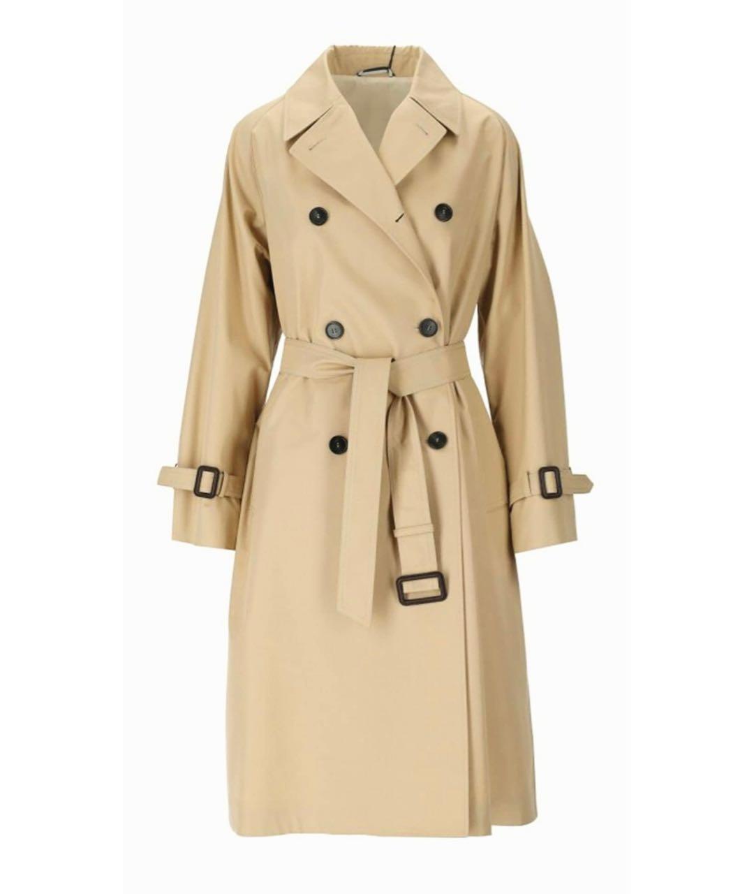 WEEKEND MAX MARA Бежевый хлопковый тренч/плащ, фото 1