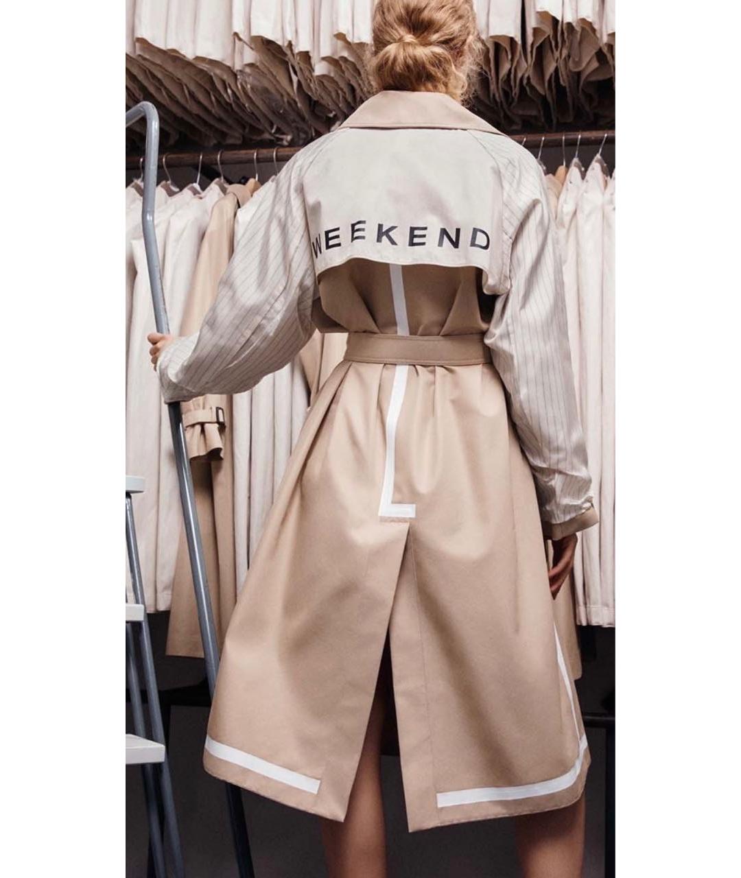 WEEKEND MAX MARA Бежевый хлопковый тренч/плащ, фото 6
