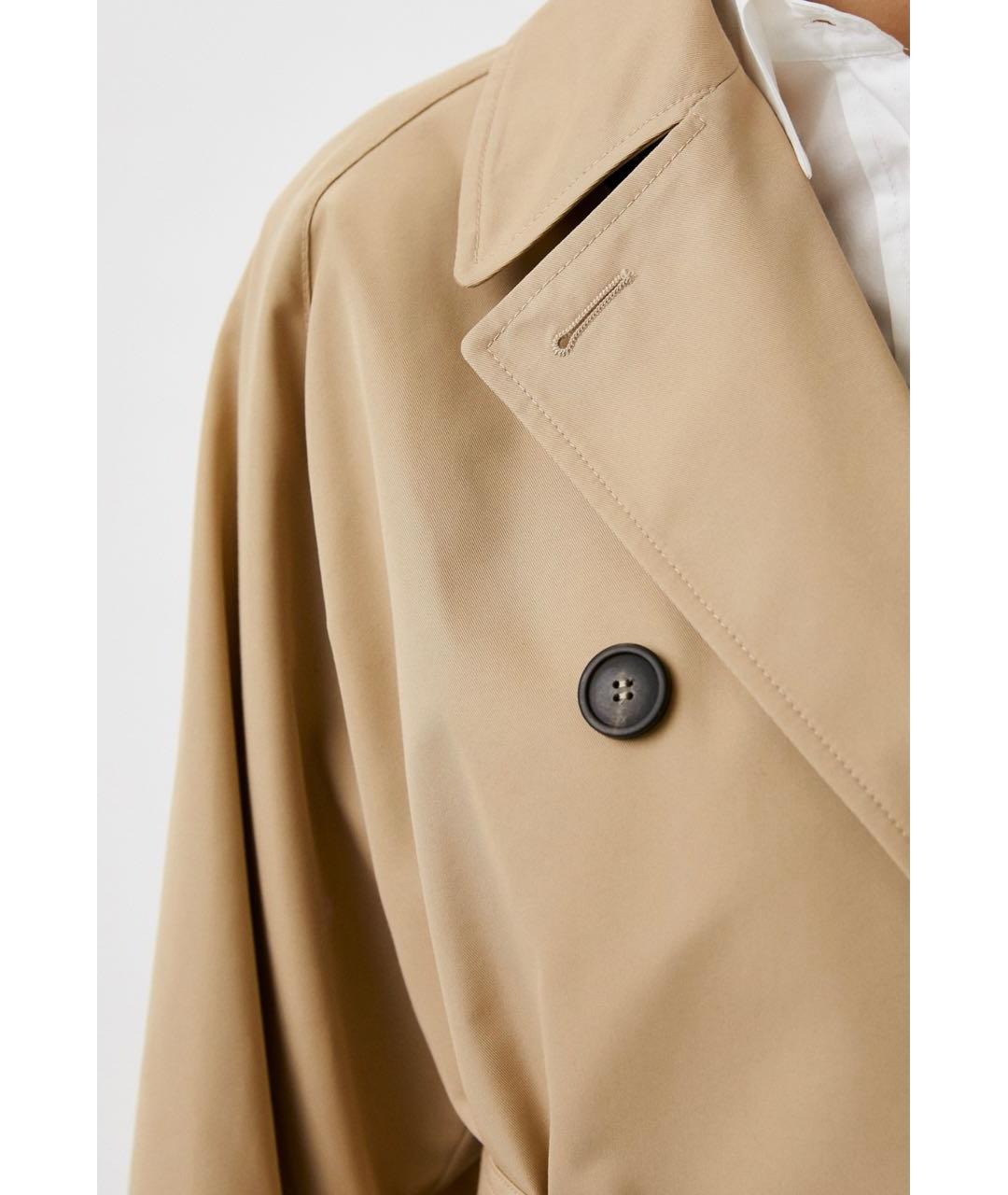 WEEKEND MAX MARA Бежевый хлопковый тренч/плащ, фото 4