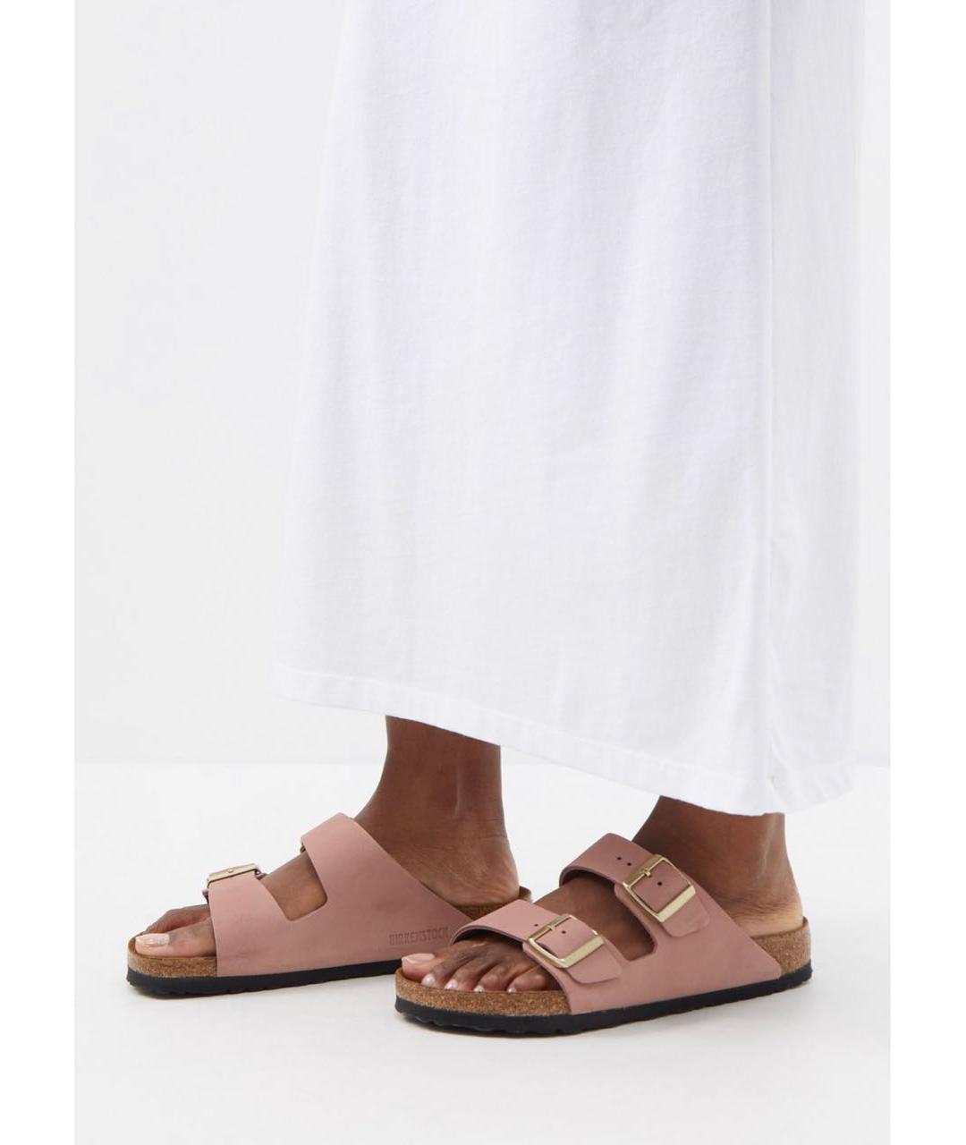 BIRKENSTOCK Розовые нубуковые шлепанцы, фото 6