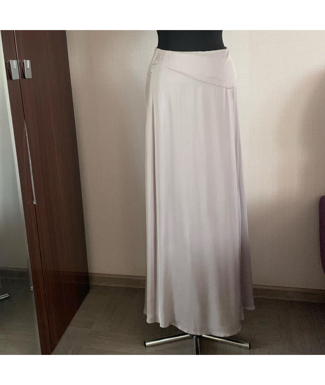 GIORGIO ARMANI Серая шелковая юбка макси, фото 7