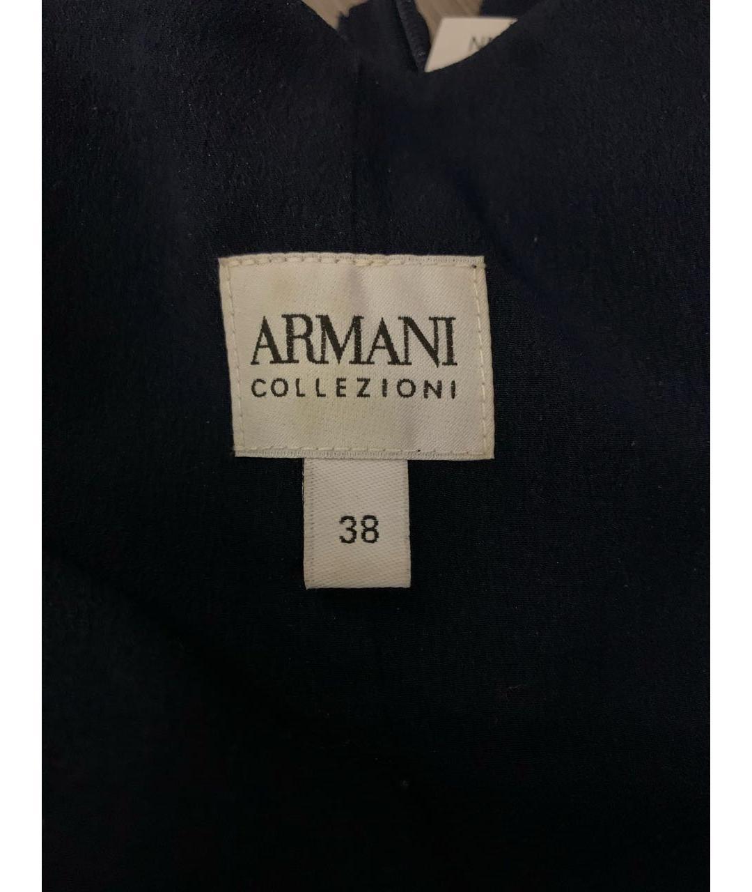 ARMANI COLLEZIONI Темно-синее полиэстеровое коктейльное платье, фото 3