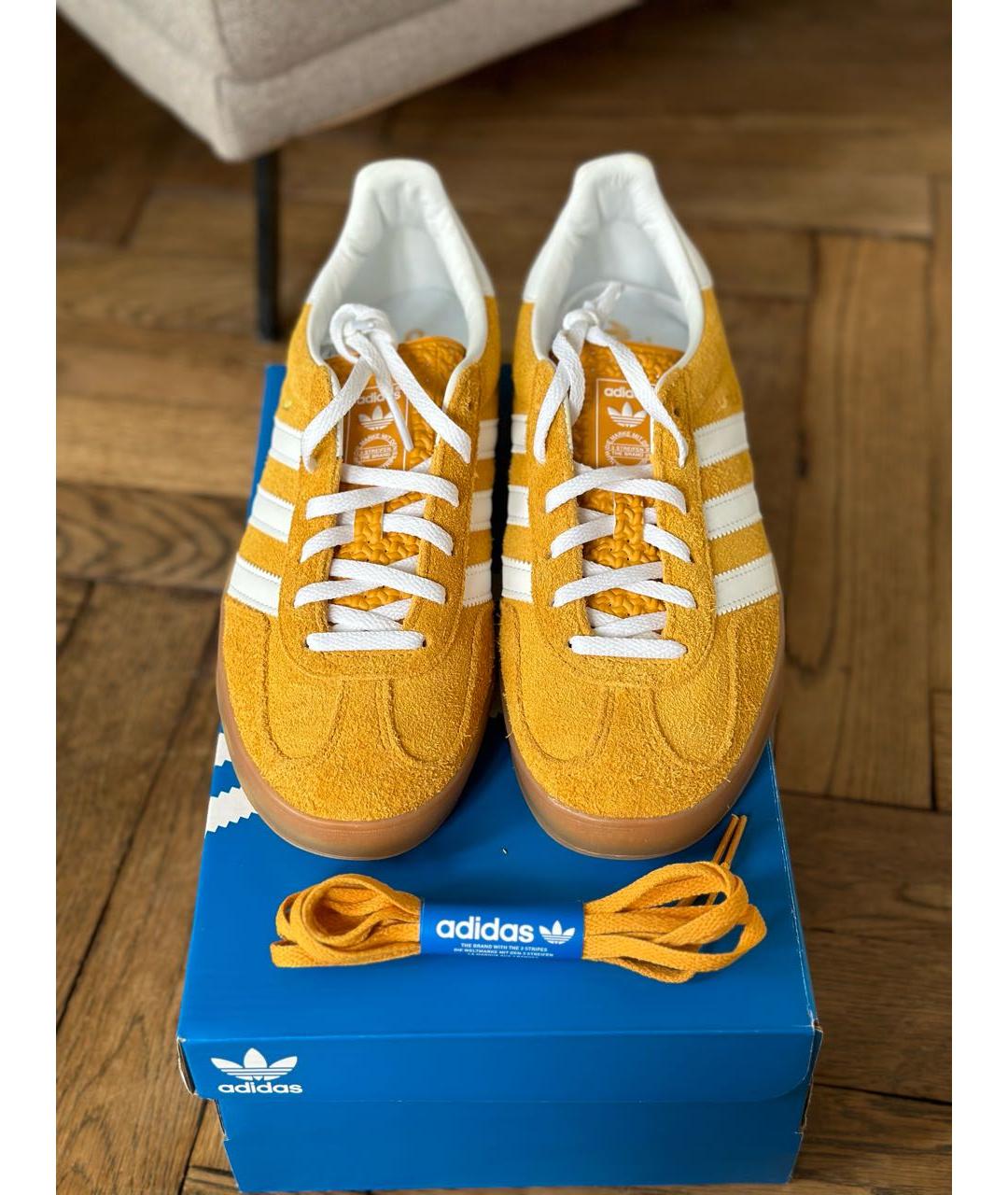 ADIDAS Желтые замшевые кеды, фото 2
