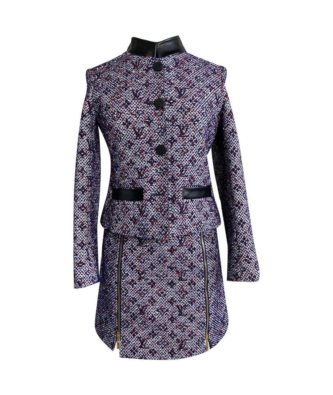 LOUIS VUITTON Темно-синее твидовое повседневное платье, фото 3