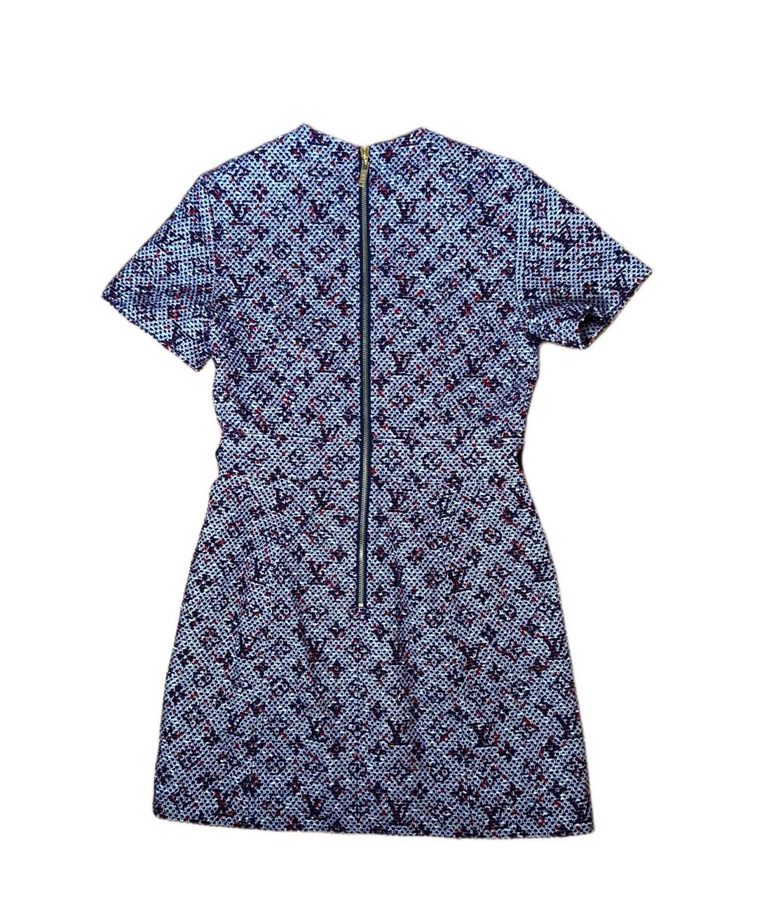 LOUIS VUITTON PRE-OWNED Темно-синее твидовое повседневное платье, фото 2