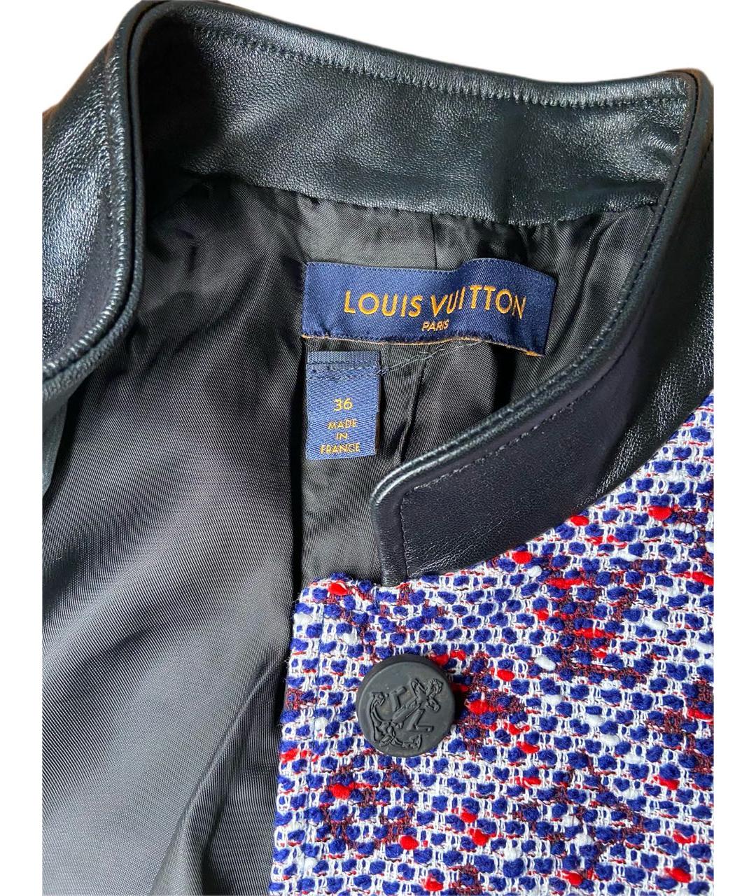 LOUIS VUITTON PRE-OWNED Темно-синий твидовый жакет/пиджак, фото 4