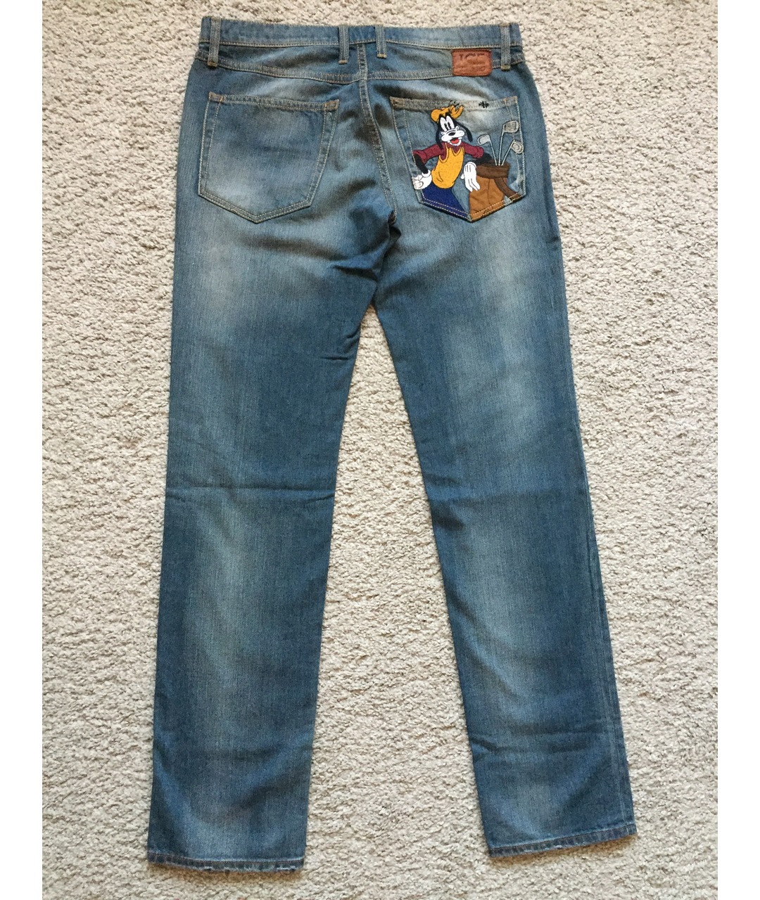 ICEBERG Синие хлопковые прямые джинсы, фото 2