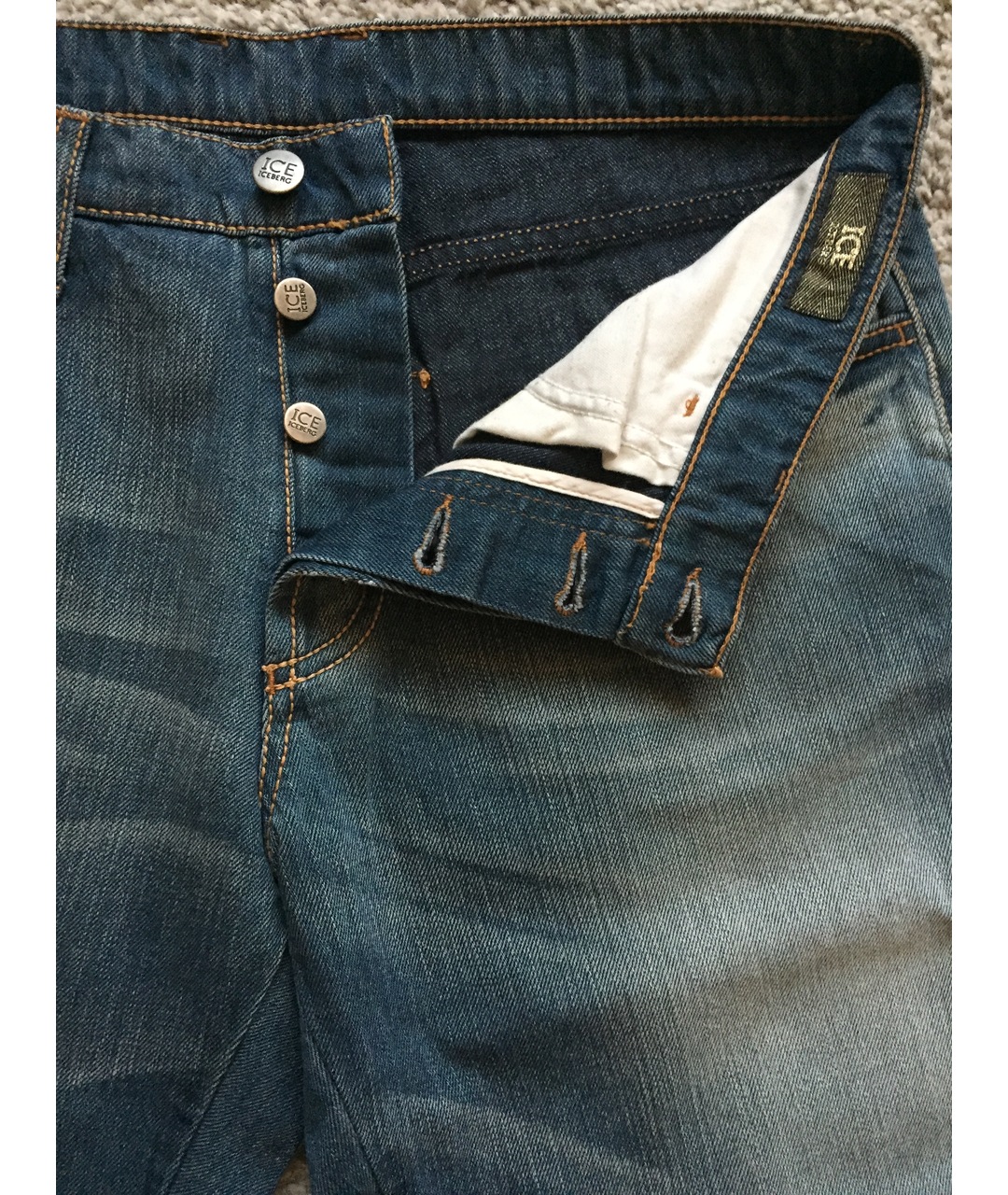 ICEBERG Синие хлопковые прямые джинсы, фото 3