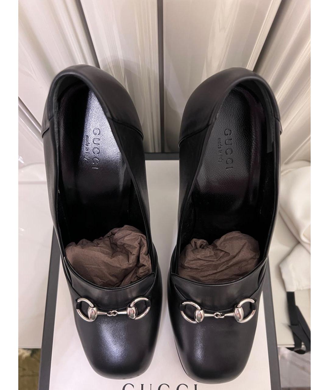 GUCCI Черные кожаные туфли, фото 3