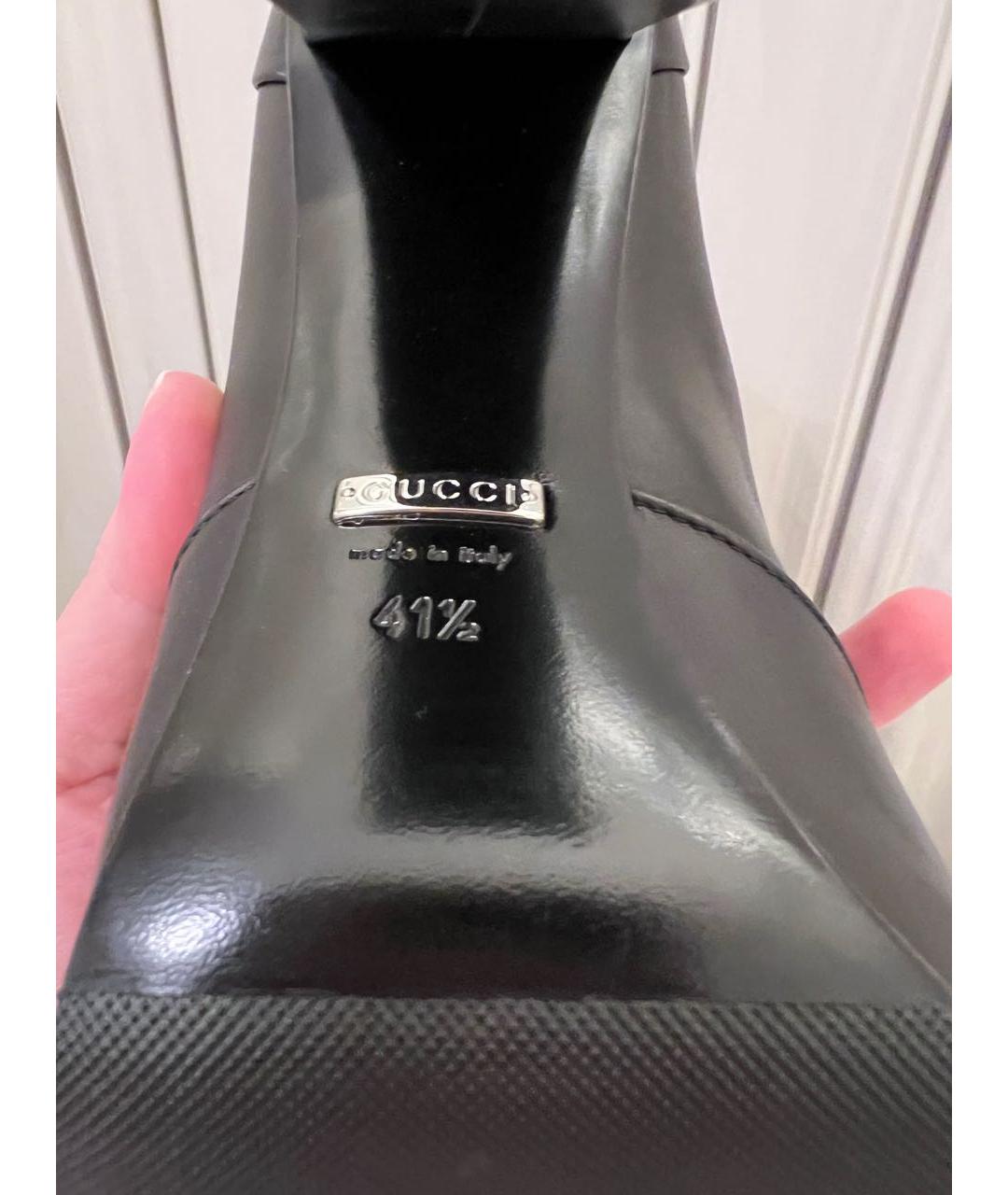 GUCCI Черные кожаные туфли, фото 5