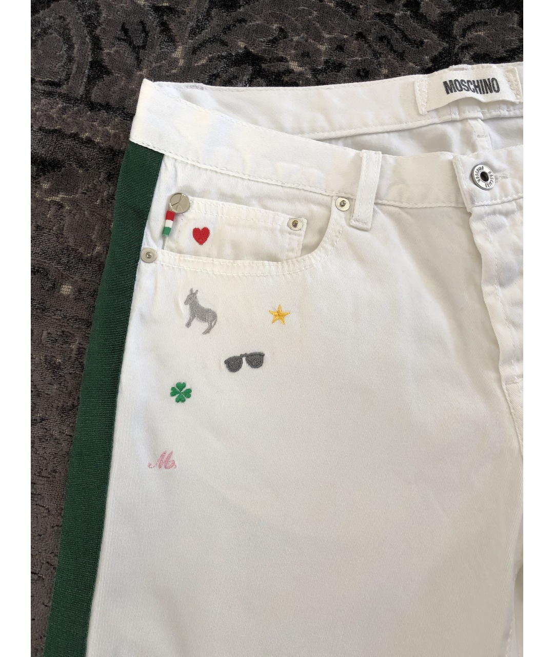 MOSCHINO Белые хлопковые джинсы скинни, фото 2