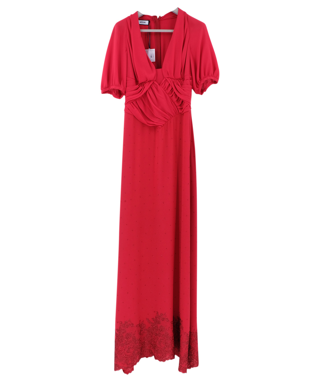 MOSCHINO Красное шелковое повседневное платье, фото 1