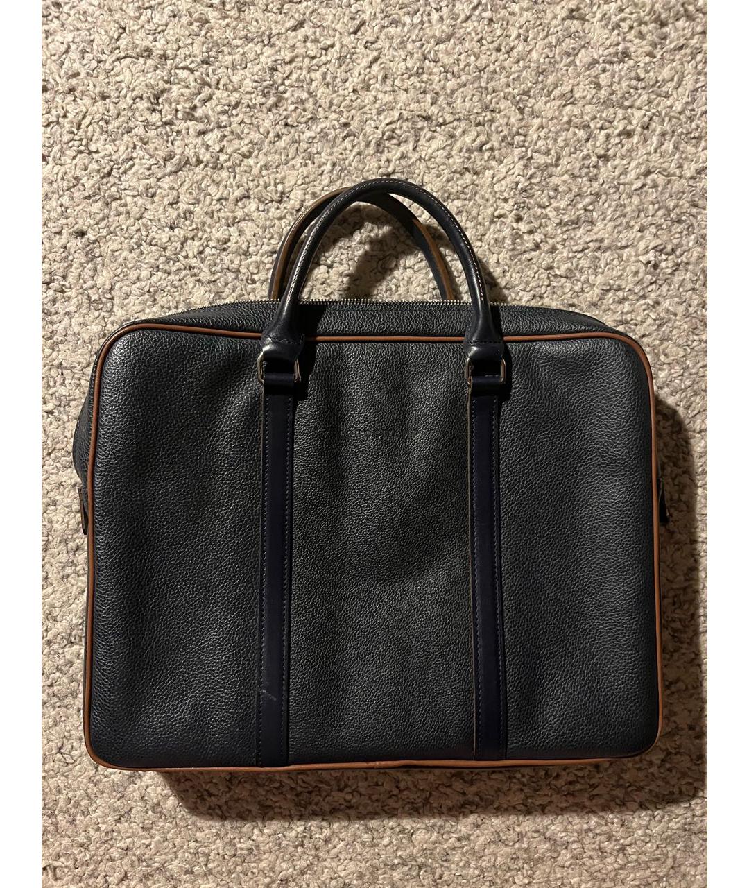 LONGCHAMP Темно-синяя кожаная сумка тоут, фото 6