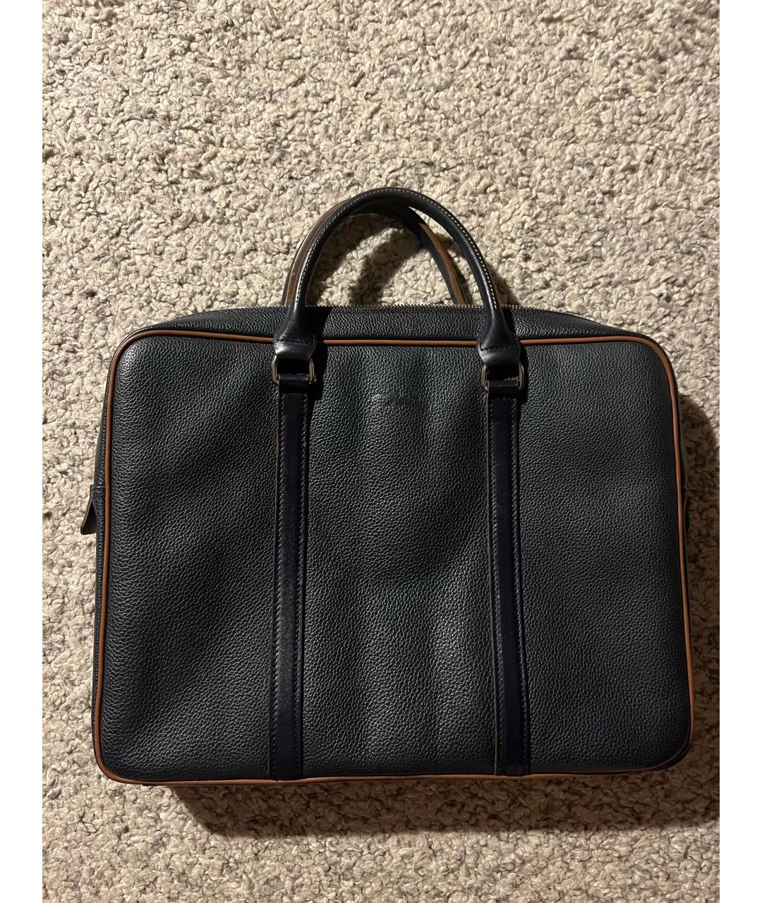 LONGCHAMP Темно-синяя кожаная сумка тоут, фото 2