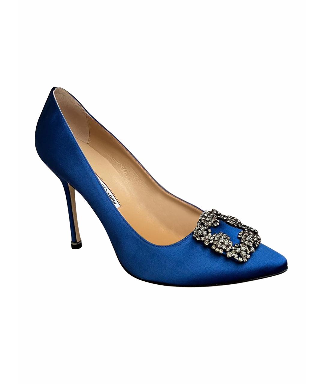 MANOLO BLAHNIK Синие текстильные туфли, фото 1