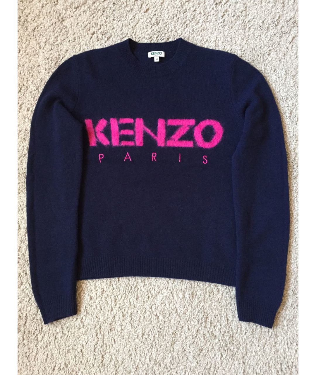 KENZO Темно-синий шерстяной джемпер / свитер, фото 6