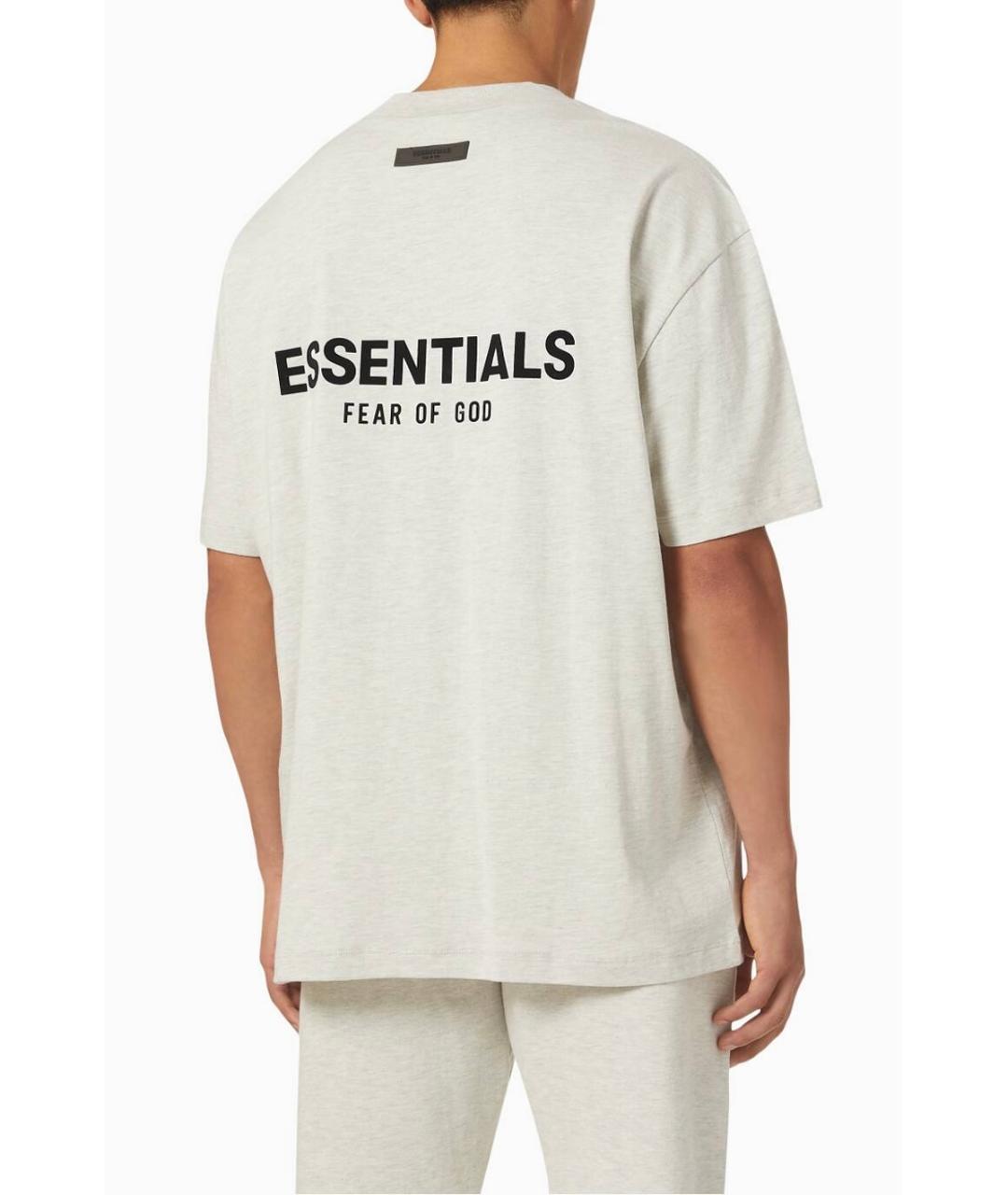 FEAR OF GOD ESSENTIALS Бежевая хлопковая футболка, фото 2