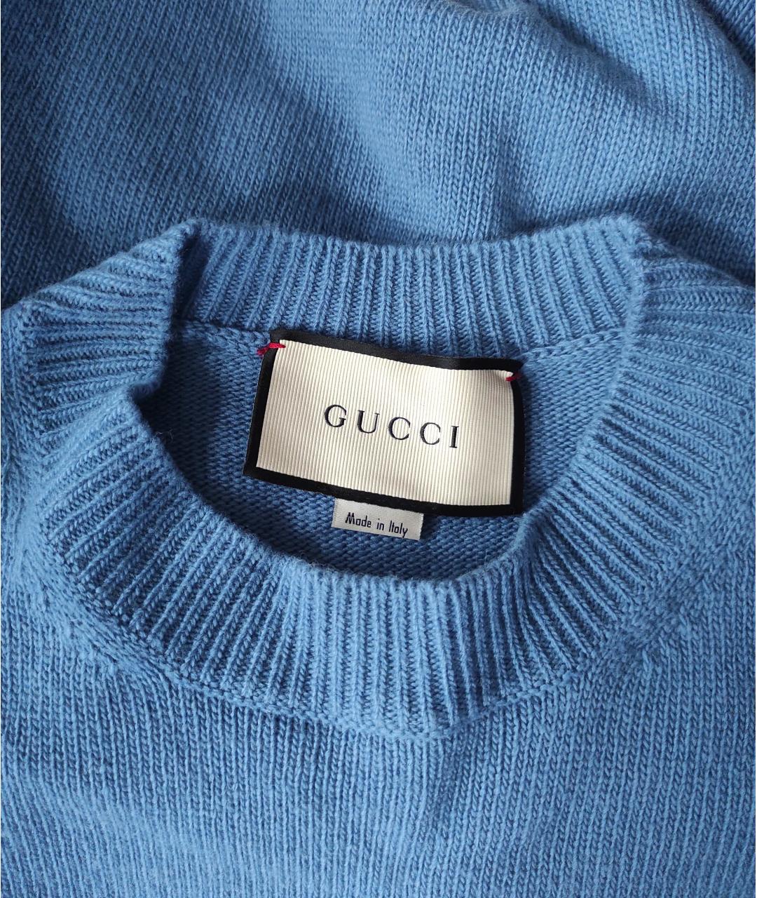 GUCCI Голубой джемпер / свитер, фото 4