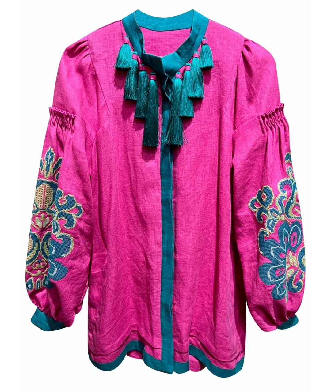 YULIYA MAGDYCH Розовое льняное повседневное платье, фото 1