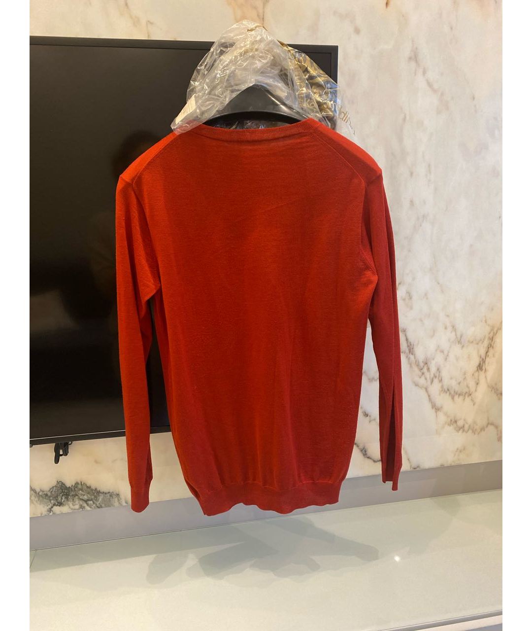 PRADA Бордовый шерстяной джемпер / свитер, фото 2