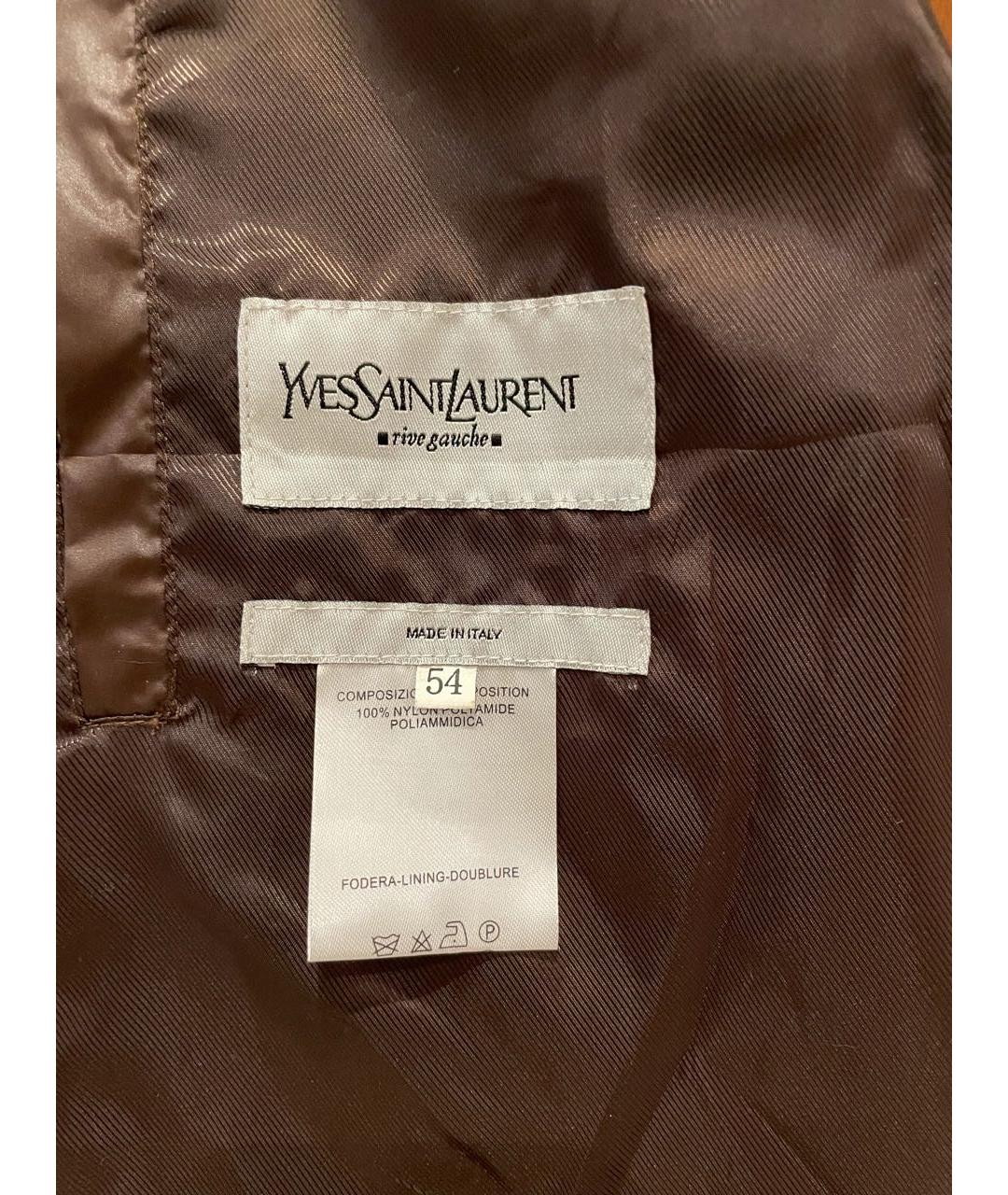 YVES SAINT LAURENT VINTAGE Коричневая полиамидовая куртка, фото 7