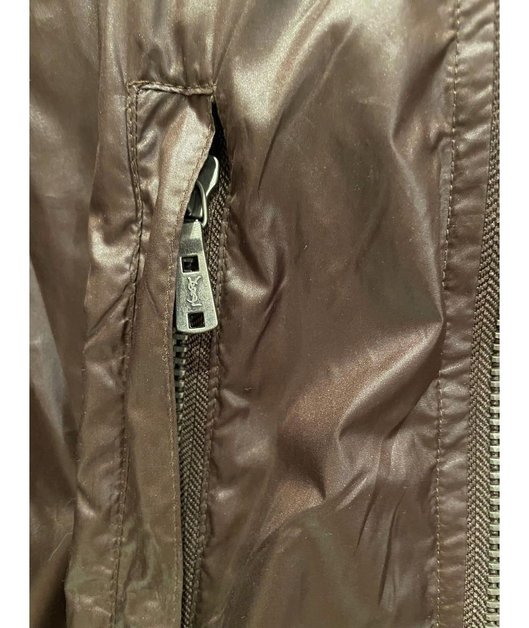 YVES SAINT LAURENT VINTAGE Коричневая полиамидовая куртка, фото 6