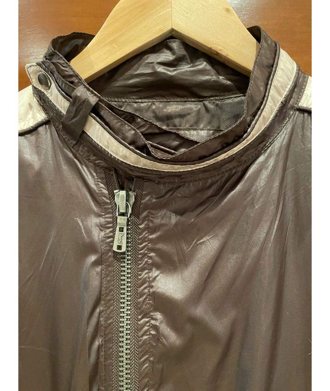 YVES SAINT LAURENT VINTAGE Коричневая полиамидовая куртка, фото 4