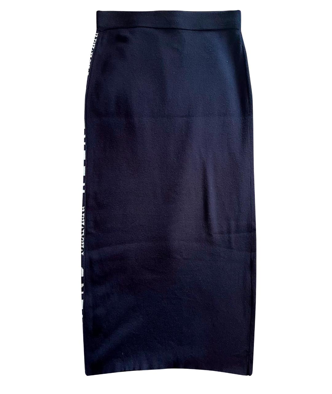 WEEKEND MAX MARA Темно-синяя вискозная юбка миди, фото 1