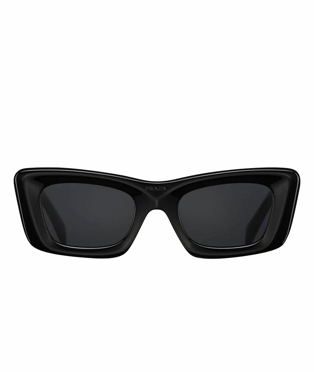 PRADA Черные пластиковые солнцезащитные очки, фото 1
