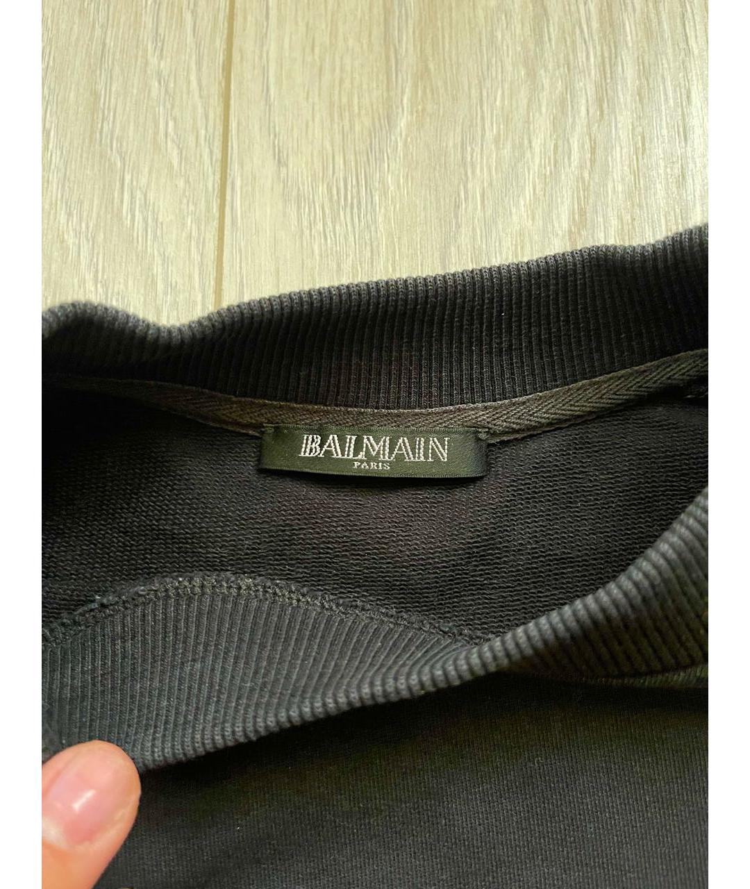 BALMAIN Черный хлопковый джемпер / свитер, фото 2