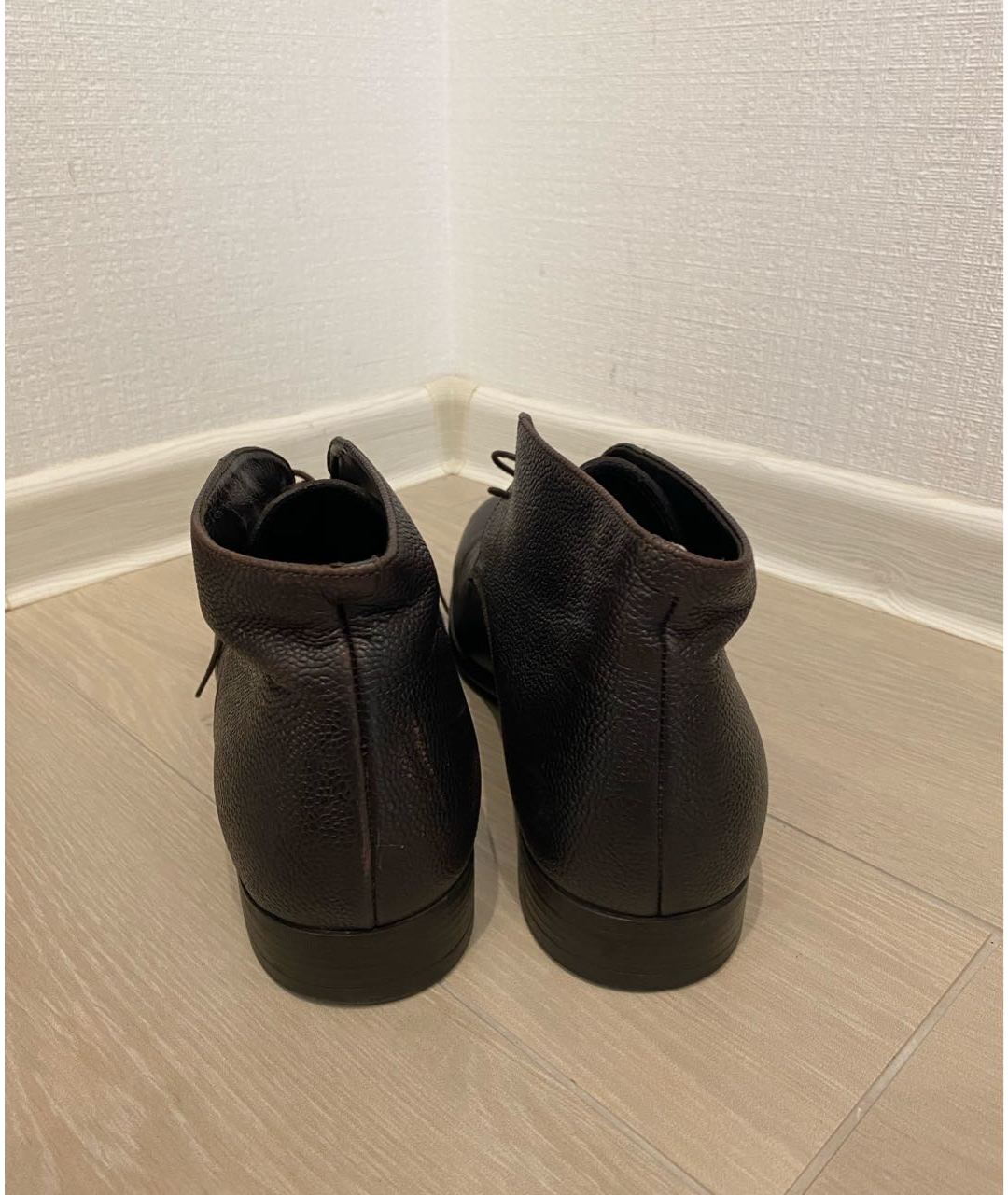 ERMENEGILDO ZEGNA Коричневые кожаные высокие ботинки, фото 4