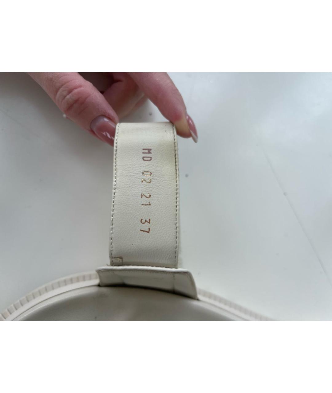 CHRISTIAN DIOR Белые кожаные сандалии, фото 6