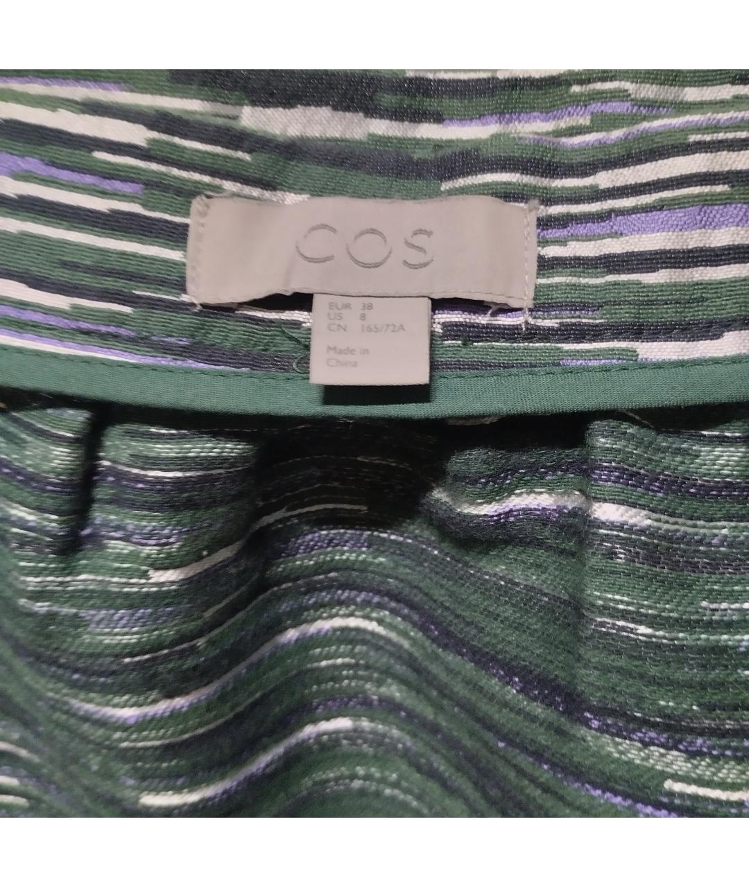 COS Зеленая хлопковая юбка миди, фото 4