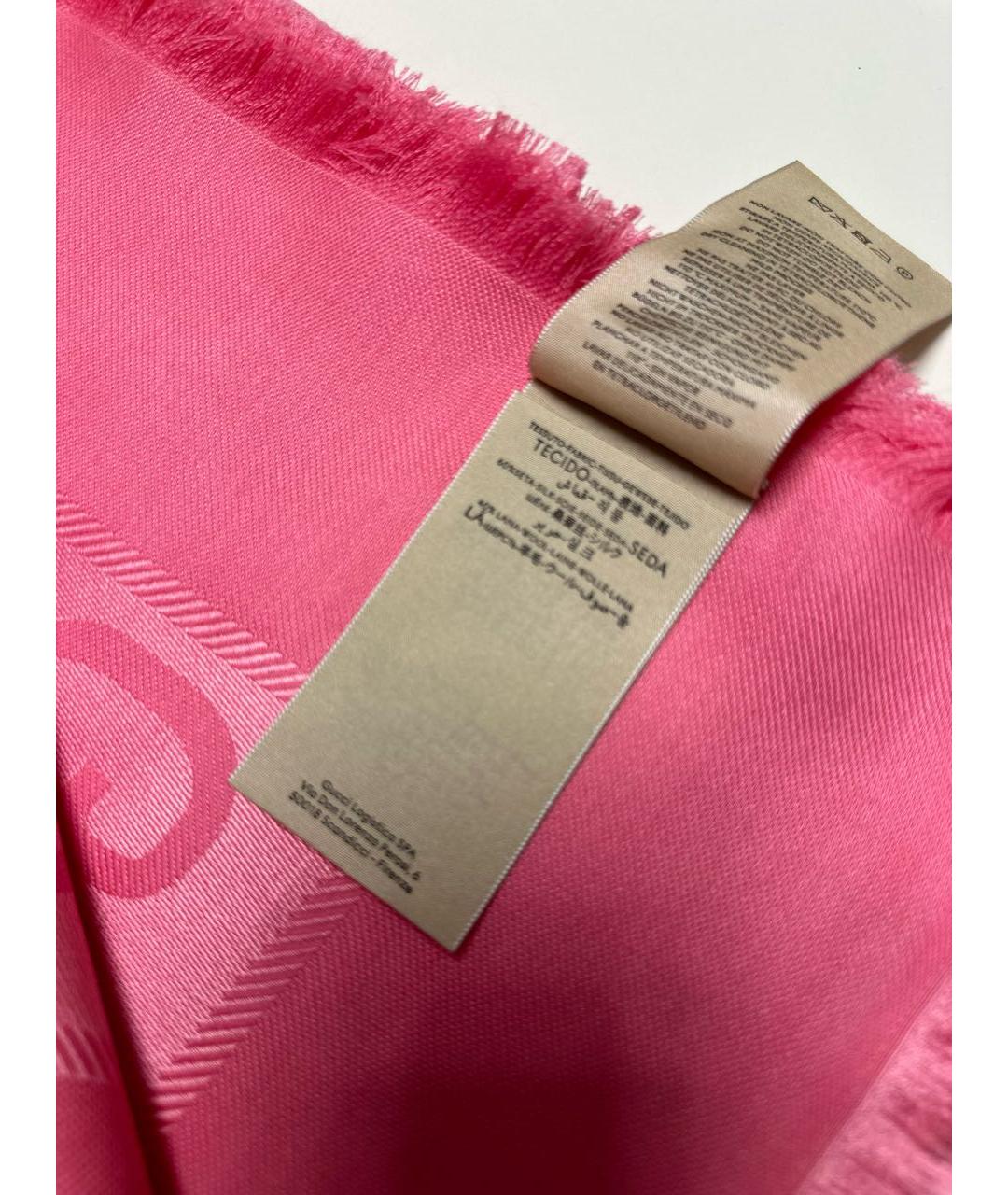GUCCI Розовый шерстяной платок, фото 6