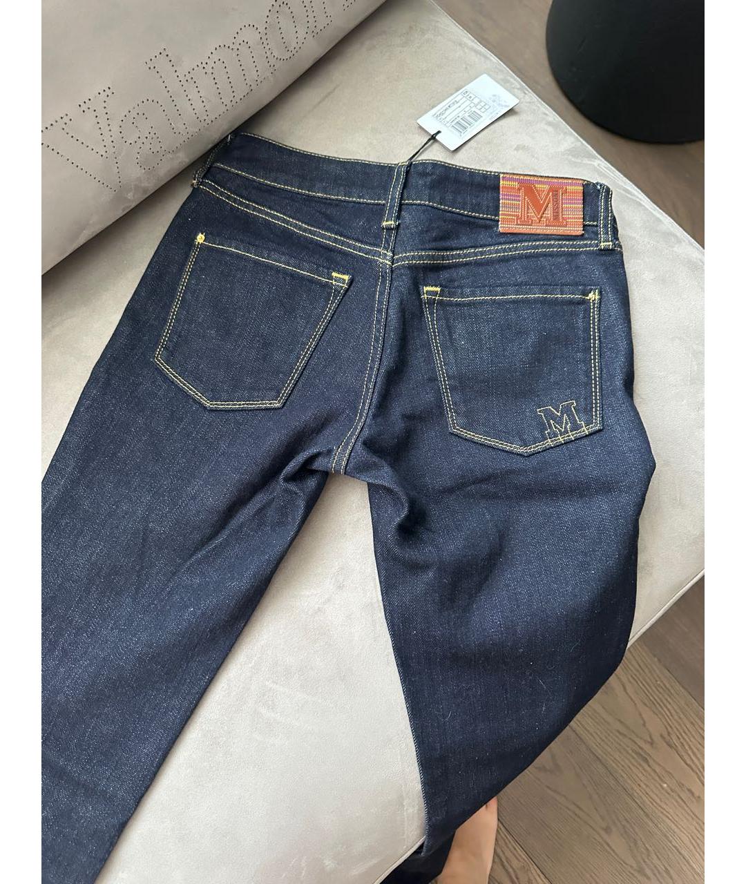 M MISSONI Темно-синие хлопковые прямые джинсы, фото 2