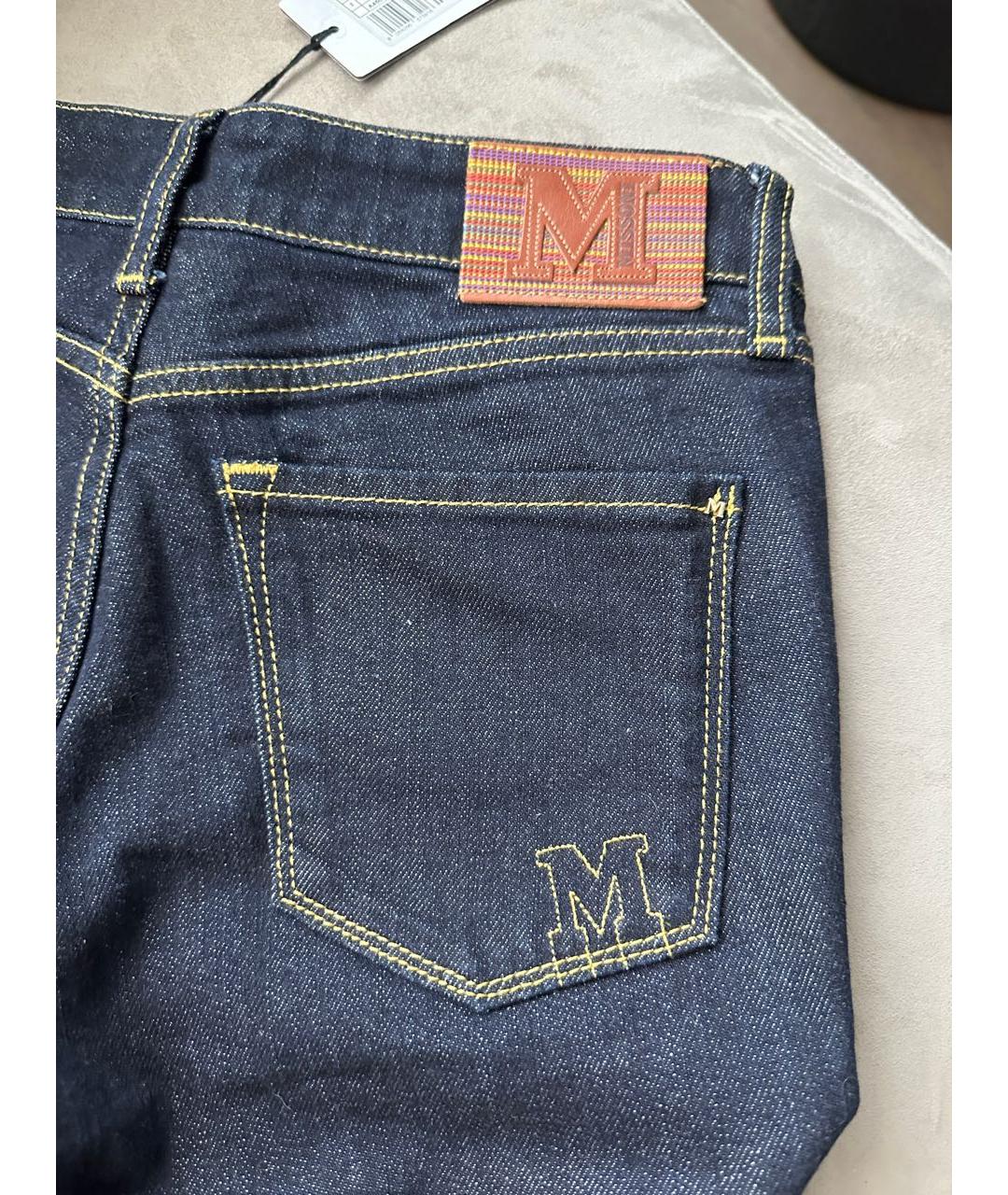 M MISSONI Темно-синие хлопковые прямые джинсы, фото 3