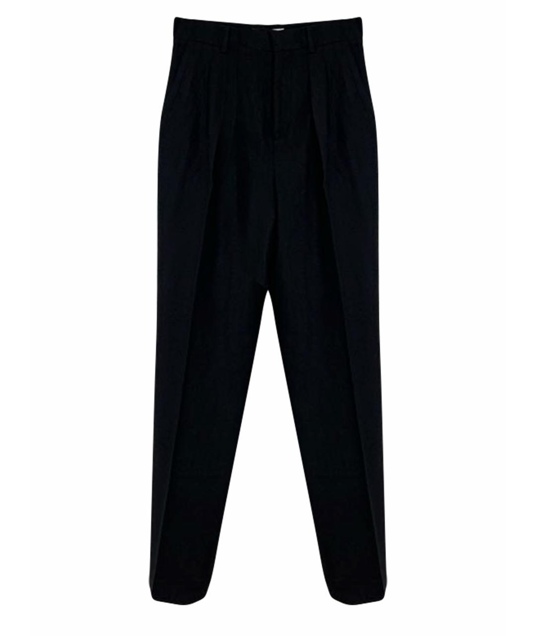 CELINE Черные кашемировые прямые брюки, фото 1