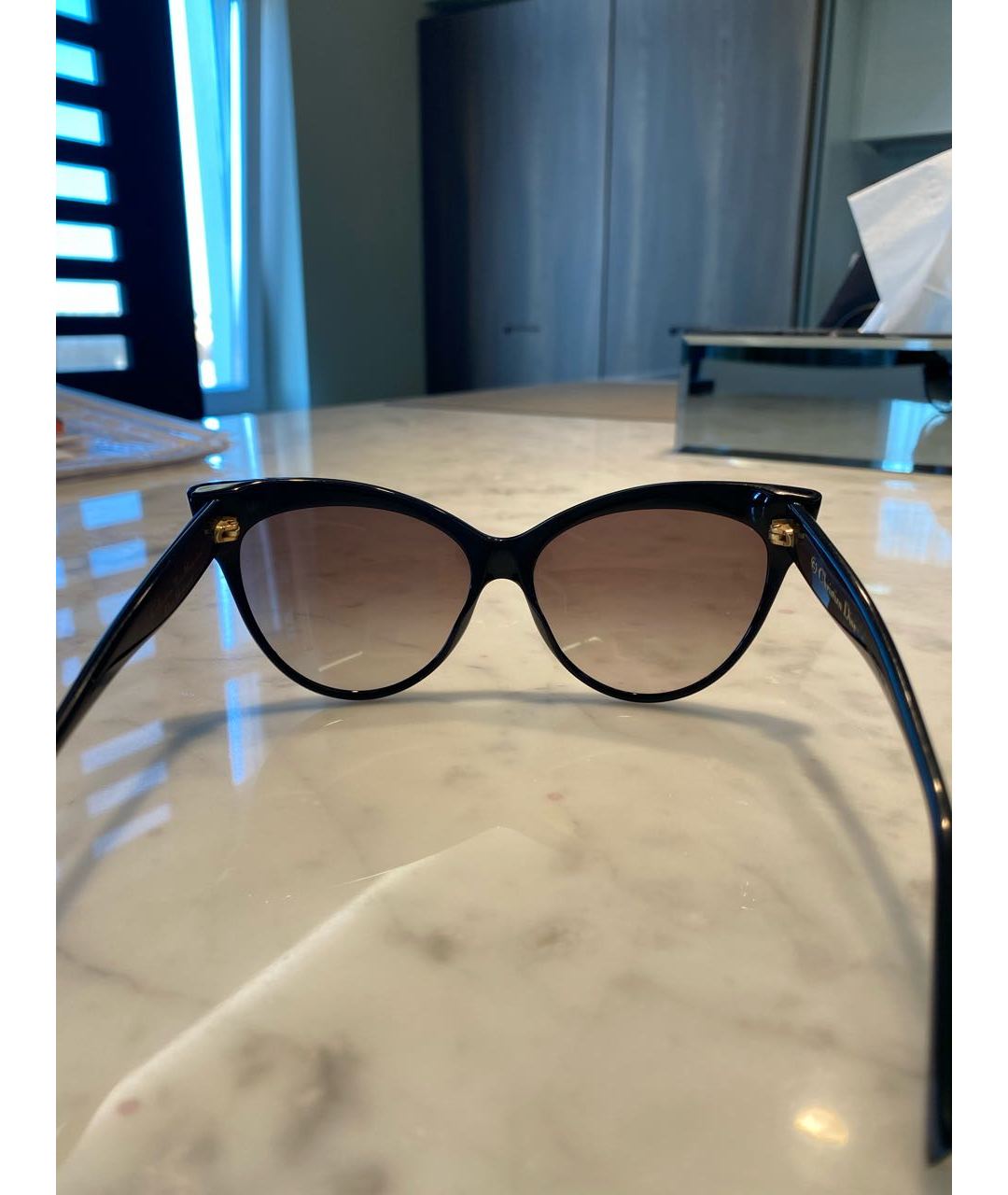 CHRISTIAN DIOR PRE-OWNED Черные пластиковые солнцезащитные очки, фото 4